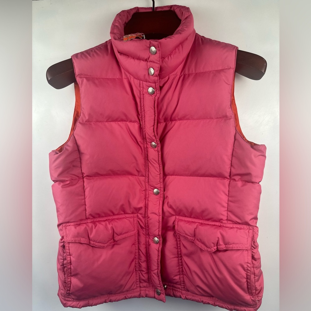 J. CREW Pink Nylon‎ Down Filled Full Zip Puffer Vest Jacket Women’s M